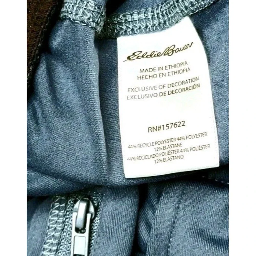 Eddie Bauer Men's XL Knit Lounge Shorts 2-pack Zip Secured Pocket B15 Black Blue - Picture 11 of 12